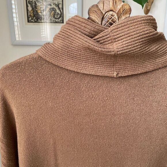 Lafayette 148 Cashmere Cowl Neck Sweater Tunic Caramel Pockets XS S M - Picture 5 of 8